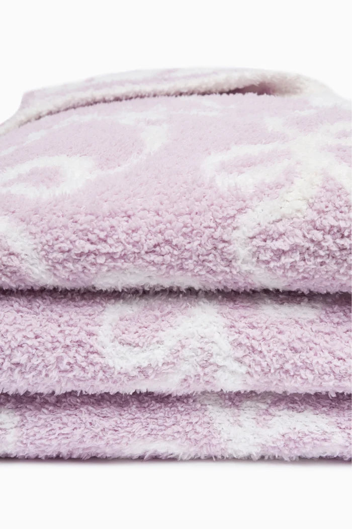 LoveShackFancy Teddy Bow Blanket – Purple