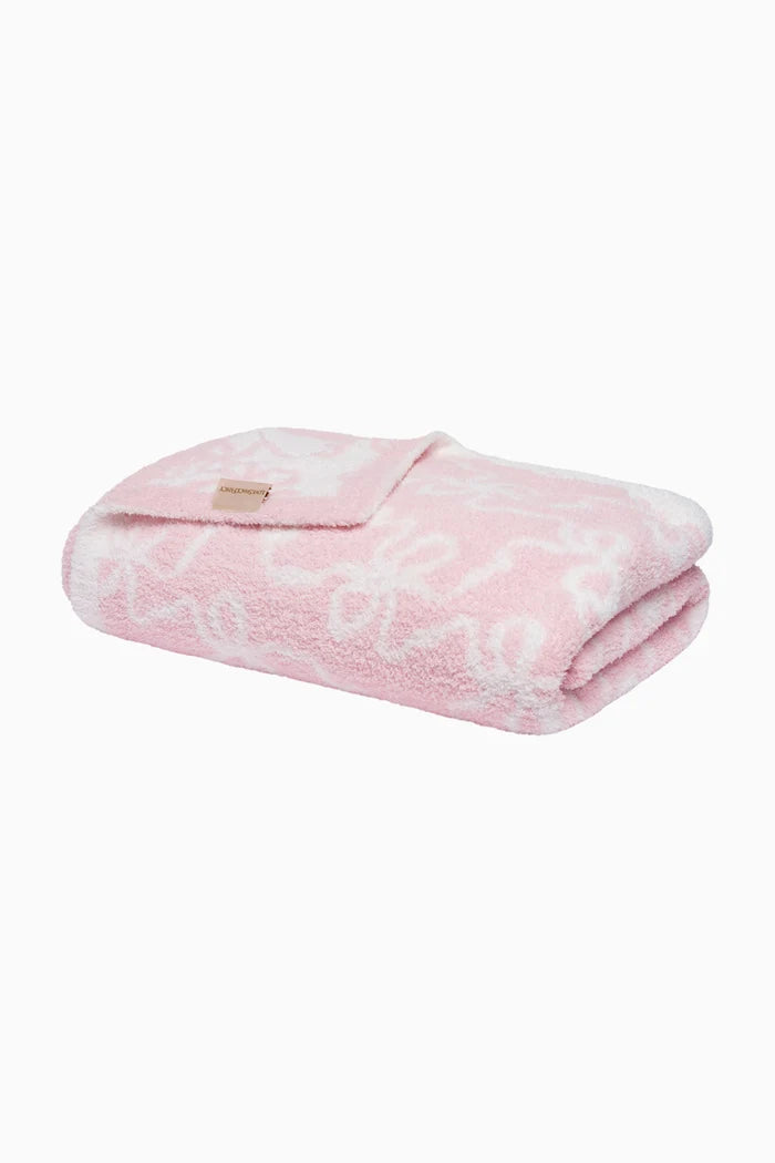 LoveShackFancy Teddy Bow Blanket – Pink