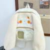 Overall view of the beige bag with large bunny ears, highlighting the adorable and unique design, perfect for a kawaii and charming style.