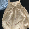 Vanilla Bow Bubble Overall Shorts