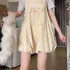 Vanilla Bow Bubble Overall Shorts