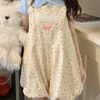 Vanilla Bow Bubble Overall Shorts