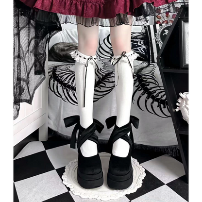 Velvet Mary Jane High Heel Shoes
