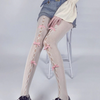 White & Pink Bow Tights