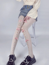 White & Pink Bow Tights