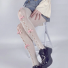 White & Pink Bow Tights