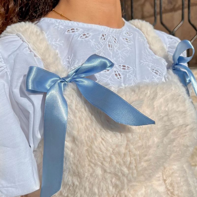 Cozy white kawaii plush dress