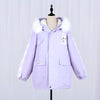 Cute Bunny Fur Hooded Winter Coat