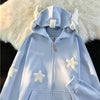 Star Shape Embroidered Hooded Jacket