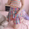 Y2K Pastel Checkered Skirt