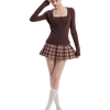 Ballet Knit Wrap Cardigan (Brown)