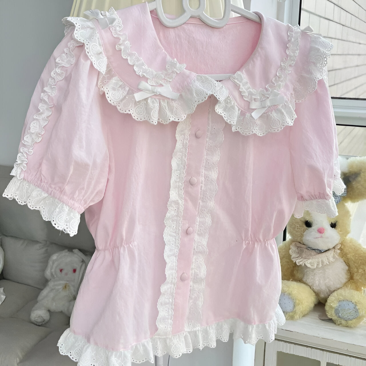 Pink Lolita Lace Shirt
