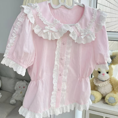 Pink Lolita Lace Shirt