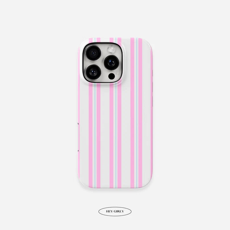 Pink & Blue Striped iPhone Case