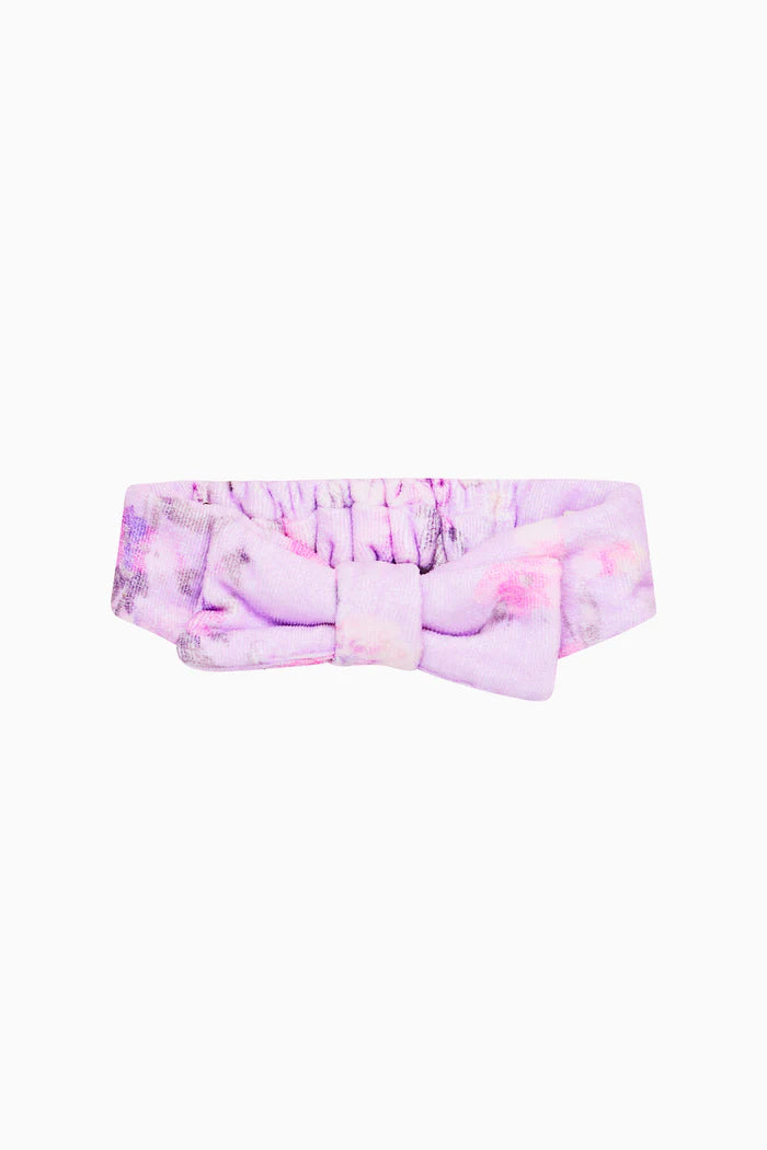 LoveShackFancy Bow Face Wash Beauty Headband – Purple Floral