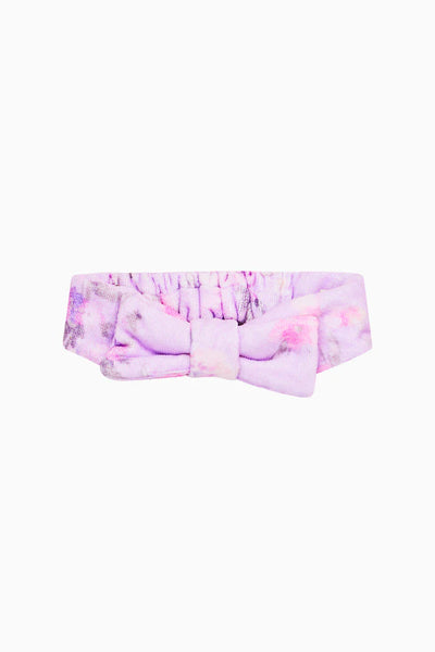 LoveShackFancy Bow Face Wash Beauty Headband – Purple Floral