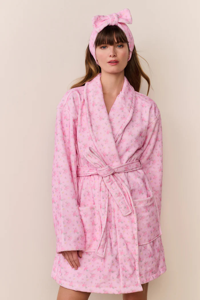 LoveShackFancy Indie Cotton Bath Robe – Pink Floral