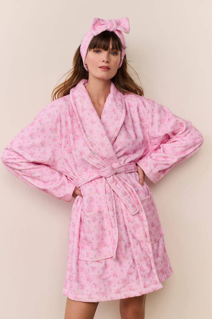 LoveShackFancy Indie Cotton Bath Robe – Pink Floral