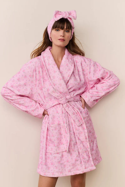 LoveShackFancy Indie Cotton Bath Robe – Pink Floral