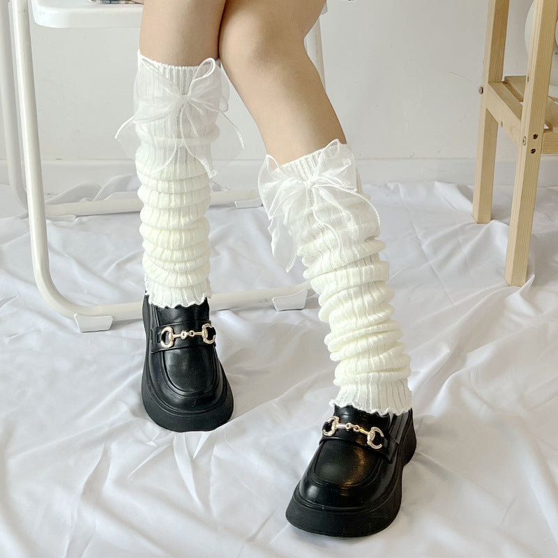 Japanese Lolita Bow Tie Leg Warmers