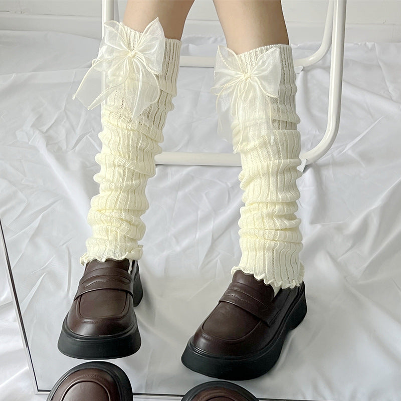 Japanese Lolita Bow Tie Leg Warmers