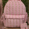 Pink Floral Coquette Backpack with Matching Pouch