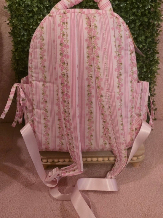 Pink Floral Coquette Backpack with Matching Pouch