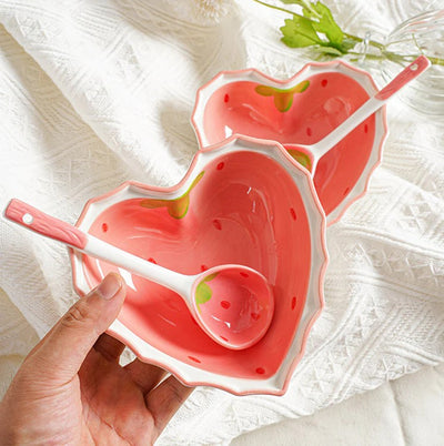 Lovely Strawberry Bowl and Spoon