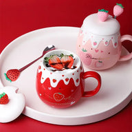 Kawaii Strawberry Mug and Spoon