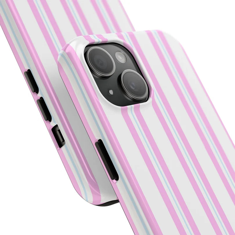 Pink & Blue Striped iPhone Case