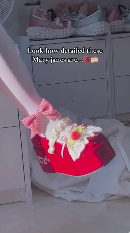 Cute Strawberry Platform Shoes