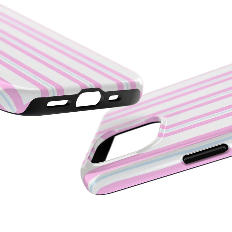 Pink & Blue Striped iPhone Case