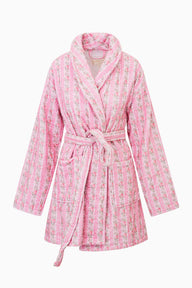 LoveShackFancy Indie Cotton Bath Robe – Pink & White Floral