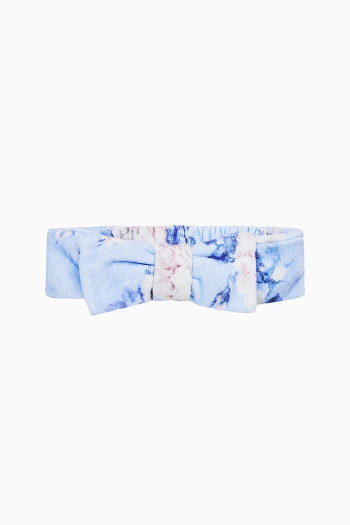 LoveShackFancy Bow Face Wash Beauty Headband – Blue Floral